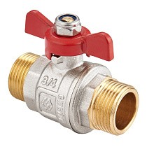 Краны латунные шаровые DN 15-25 PN 40 никелированные бабочка штуцер-штуцер MVI BV.515 купить в Саратове | "Проконсим"